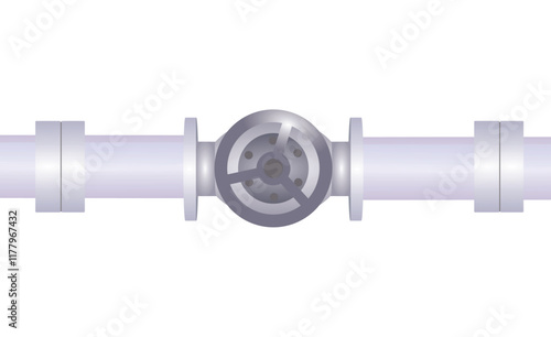 Grey oil pipeline. vector illustration