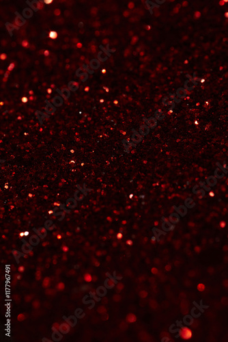 Identical close-up of red glitter showing deep sparkle photo