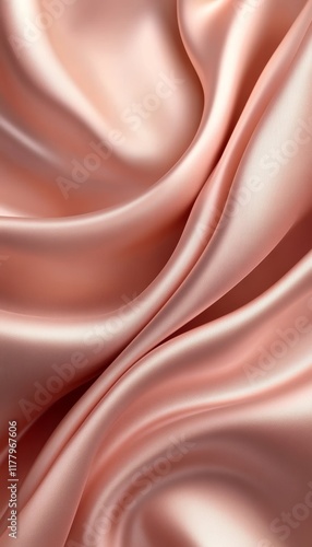 Beige Luxury Satin Fabric Texture Background, Soft Elegant Textile Pattern with Delicate Drape