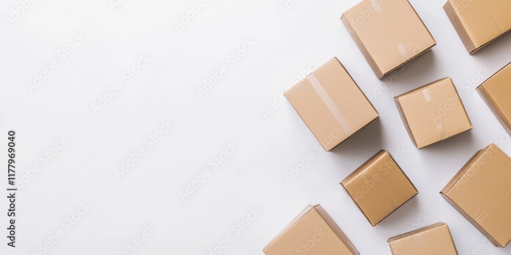 Close-up of Opened Carton Box on Bright White Background for E-commerce Product Display Close-up of Opened Carton Box on Bright White Background for E-commerce Product Display