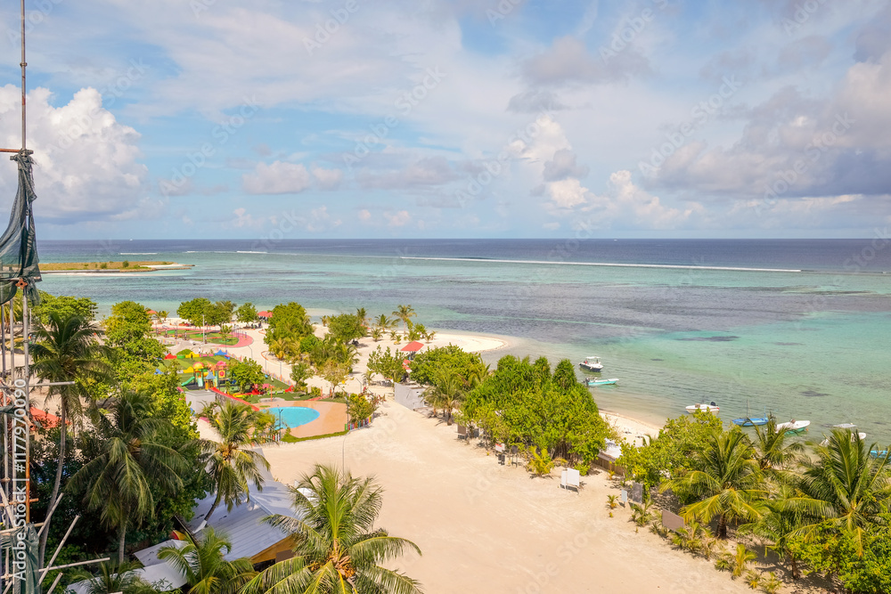 Beachfront Park and Ocean Horizon - Maafushi, Maldives