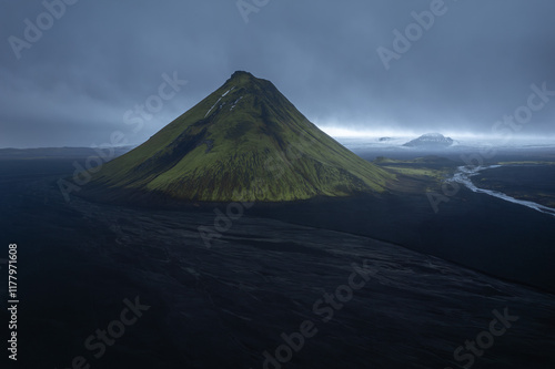 The solitary green volcano Maelifell photo