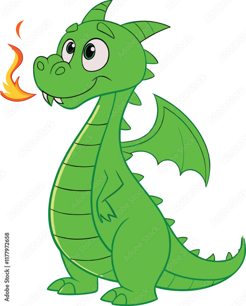 Obraz premium green dragon cartoon