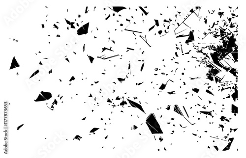 modern abstract artwork featuring jagged and shattered elements