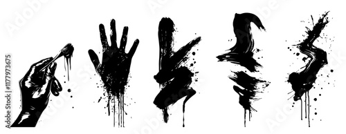 creative monochrome artwork of hands in bold and expressive designs