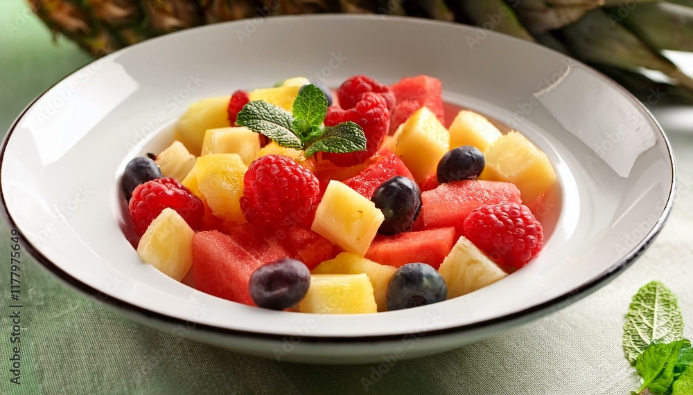 colorful fruit salad with watermelon berries and pineapple in a white bowl under bright daylight1.jpg colorful fruit salad with watermelon berries and pineapple in a white bowl under bright daylight1.jpg