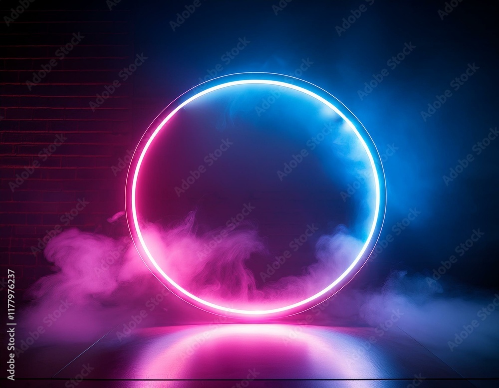 round led circle with vibrant blue and pink neon lights enhanced by fog and perfect for modern designs1.jpg round led circle with vibrant blue and pink neon lights enhanced by fog and perfect for modern designs1.jpg