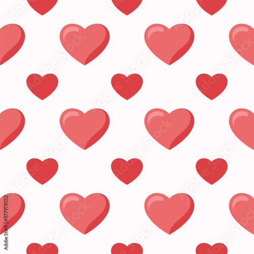 valentines seamless pattern. red hearts, romantic and love background. valentine's day design