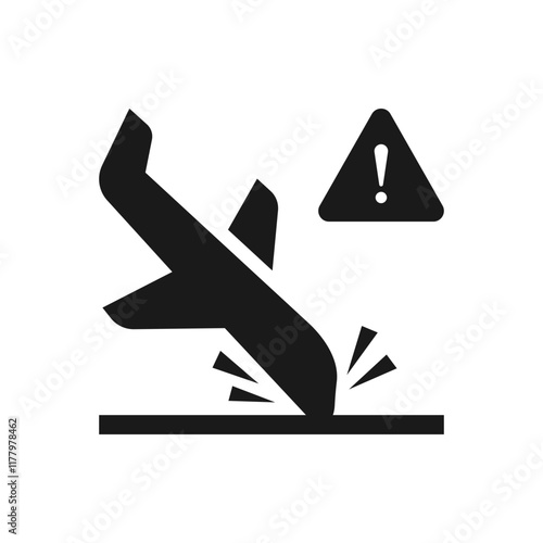 Airplane crash icon concept isolated on white background. Vector illustration