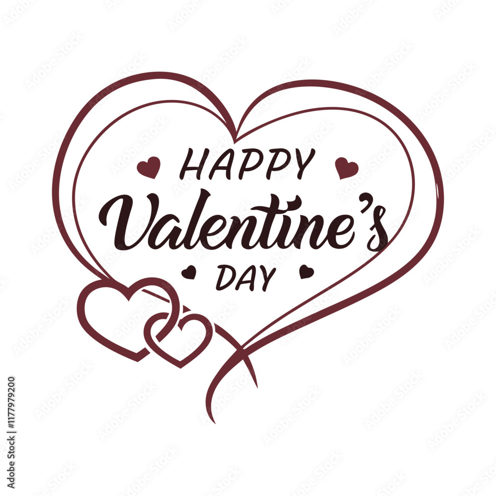 Valentine's Day Typography with Decorative Elements Valentine's Day Typography with Decorative Elements