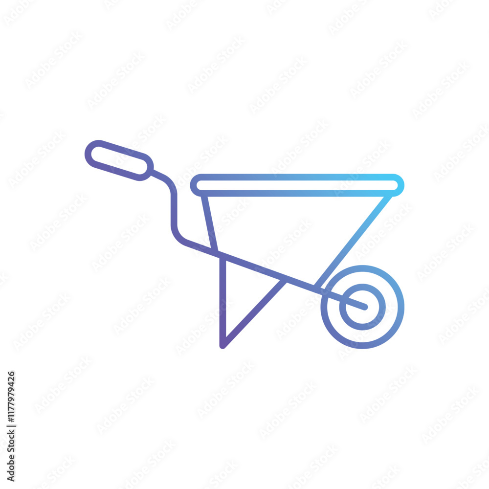 Wheelbarrow vector icon Wheelbarrow vector icon