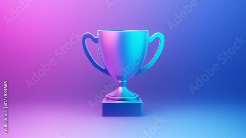 Wallpaper Mural Trophy championship prize. Winner award banner with shiny golden cup and falling confetti, sport or business award. Torontodigital.ca