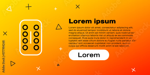 Line Sedative pills icon isolated on yellow background. Colorful outline concept. Vector