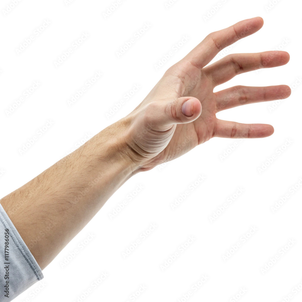 Hand trying to hold something isolated on white Hand trying to hold something isolated on white
