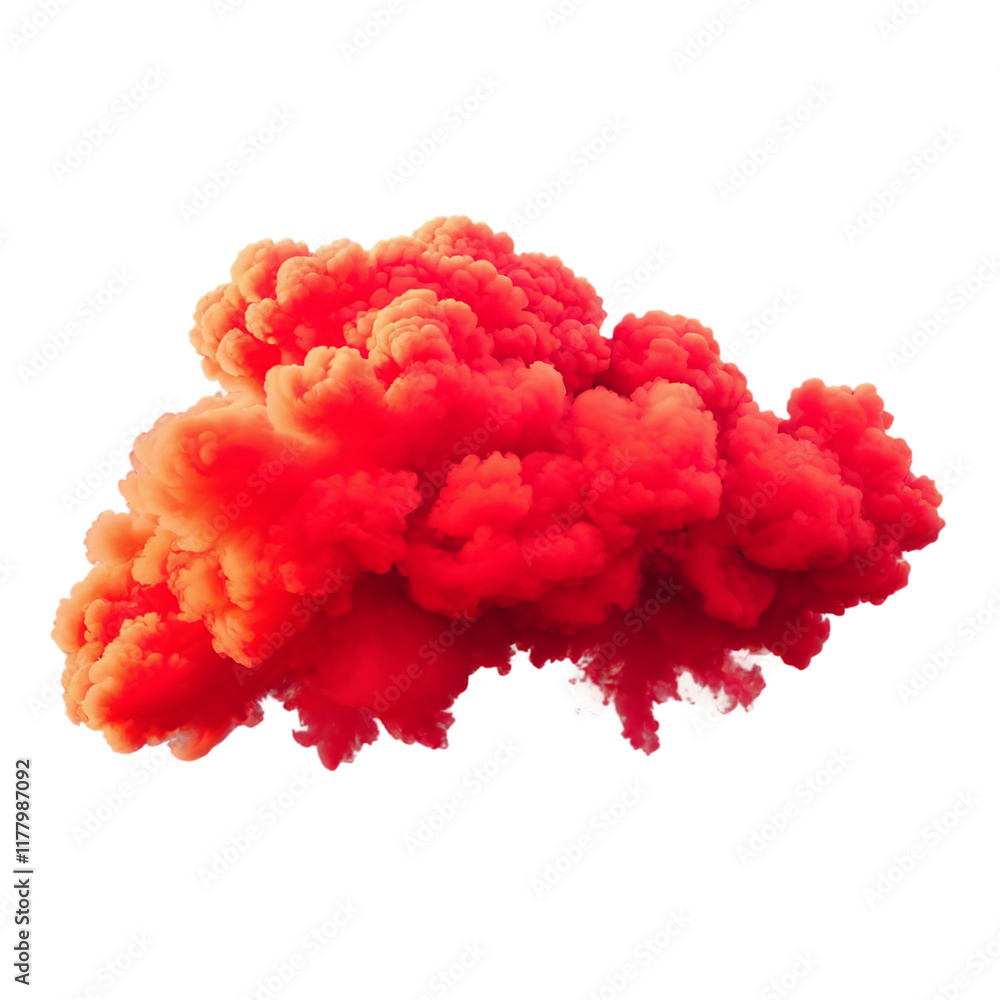 Fototapeta premium red smoke isolated on transparent background
