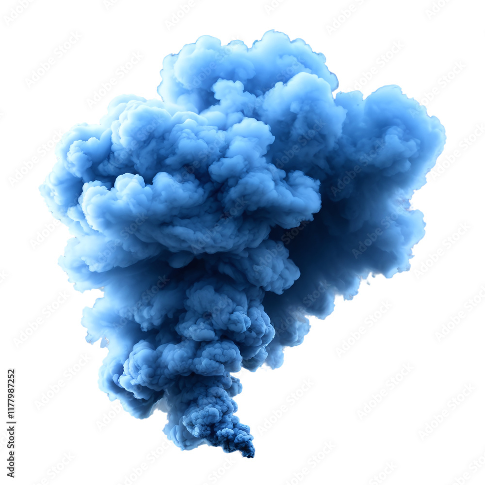 blue smoke isolated on transparent background