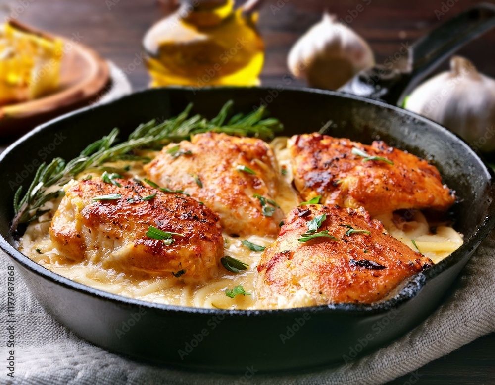 tasty chicken piccata in skillet on table close up1.jpg tasty chicken piccata in skillet on table close up1.jpg