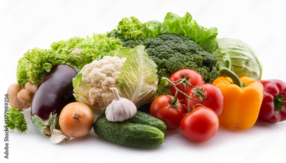 vegetable mix path isolated on white vegetable mix path isolated on white