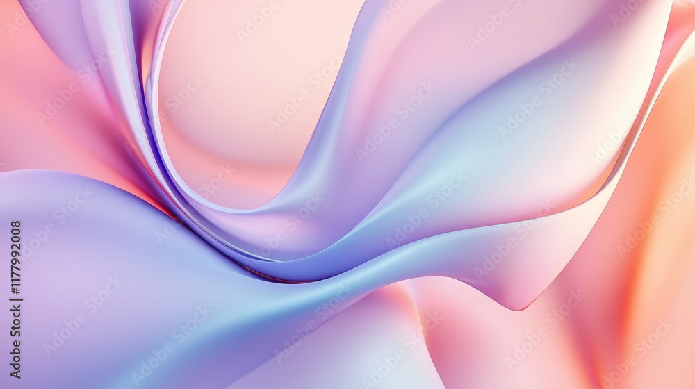 Obraz premium Abstract pastel waves in soft gradient colors
