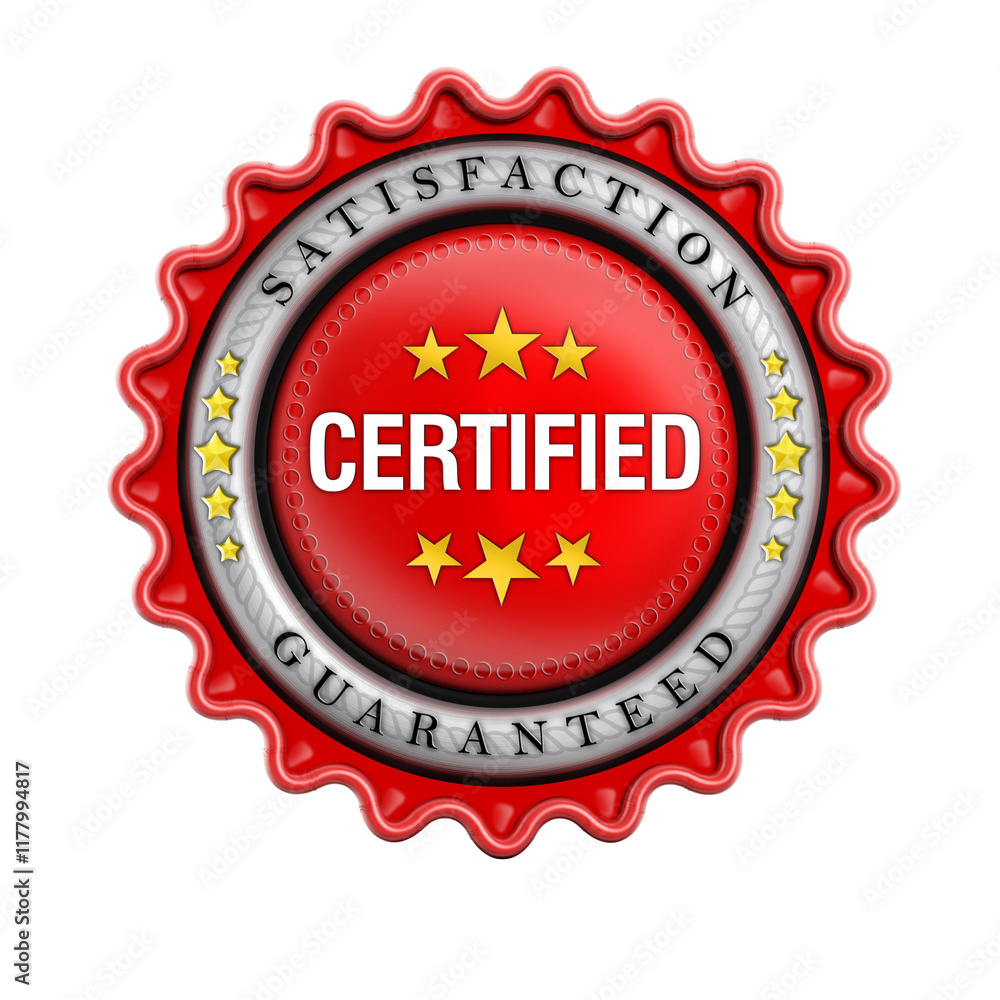 Obraz premium Certified stamp isolated on transparent background