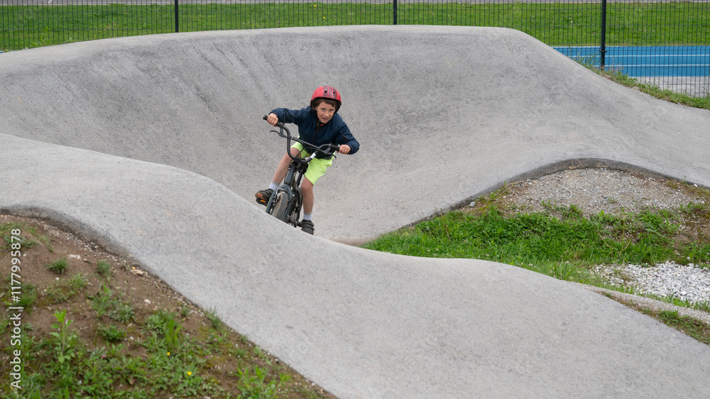 Fototapeta premium Exciting ride on a bike track