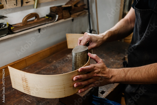 Crafting Flamenco Guitars: Young Luthierâs Artisanal Workshop photo