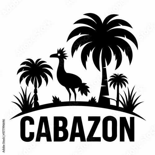 Cabazon Simple Black Silhouette Vector on White Background