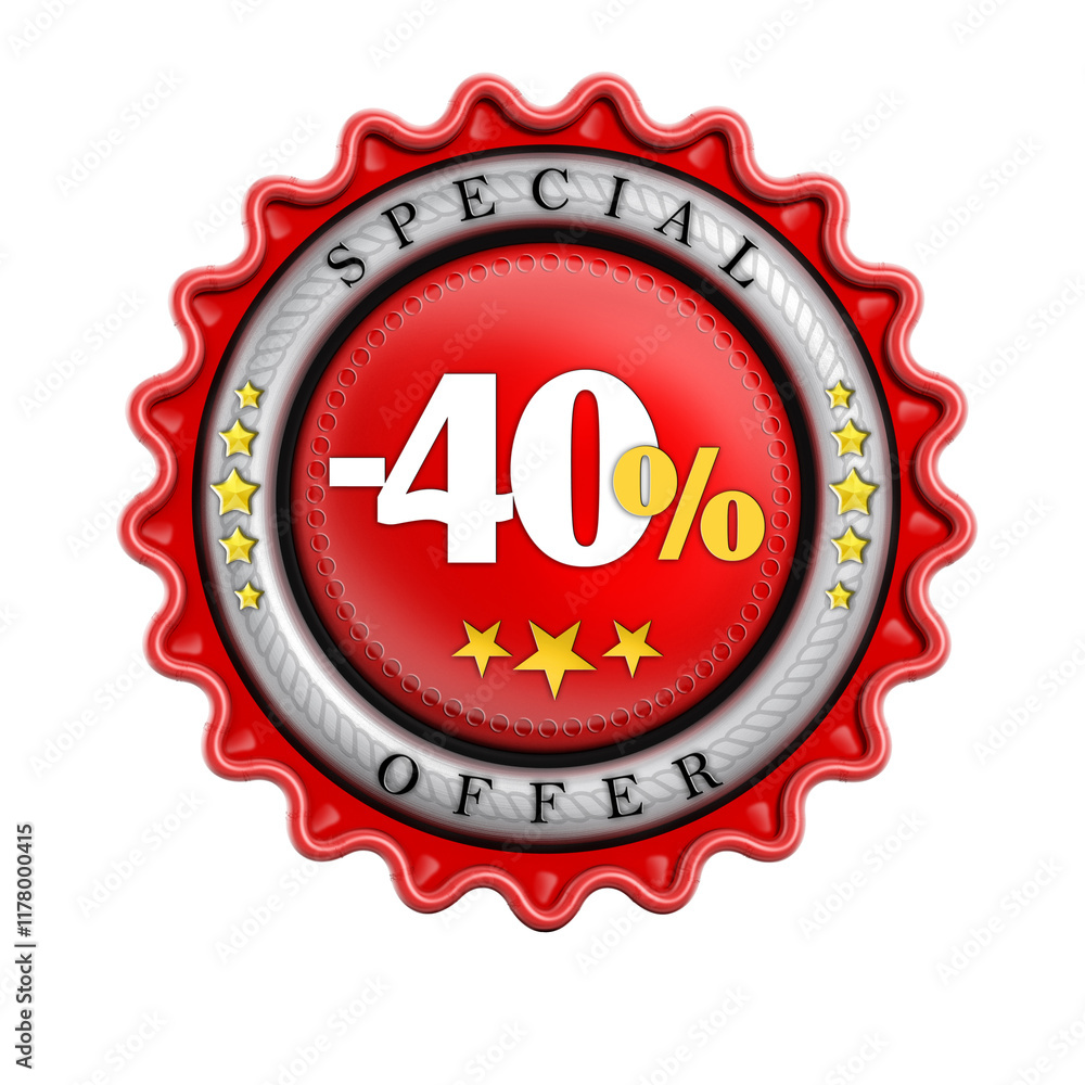 -40% Sale stamp isolated on transparent background -40% Sale stamp isolated on transparent background