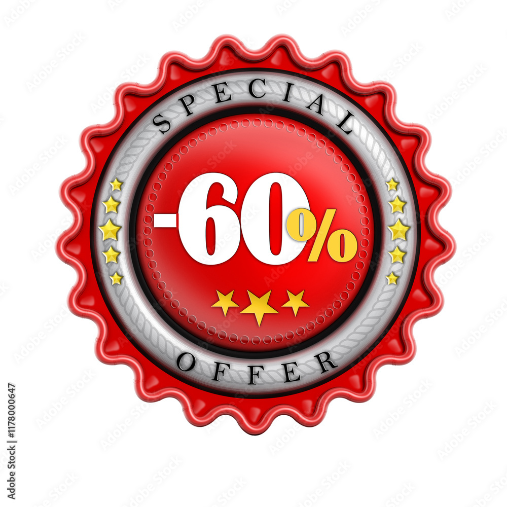 -60% Sale stamp isolated on transparent background -60% Sale stamp isolated on transparent background