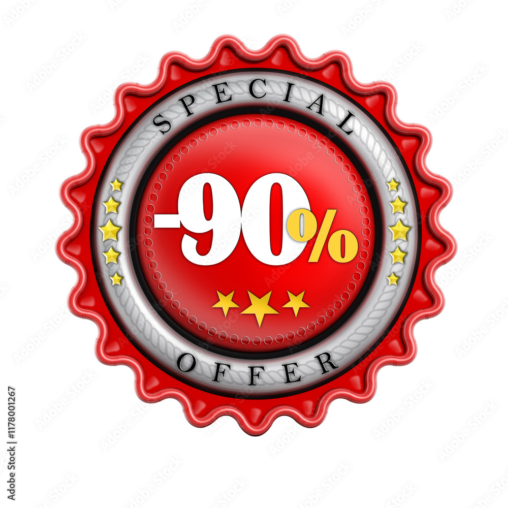 -90% Sale stamp isolated on transparent background -90% Sale stamp isolated on transparent background