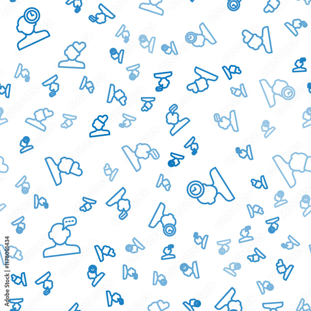Set line Online psychological counseling, Insomnia and Broken heart or divorce on seamless pattern. Vector Set line Online psychological counseling, Insomnia and Broken heart or divorce on seamless pattern. Vector