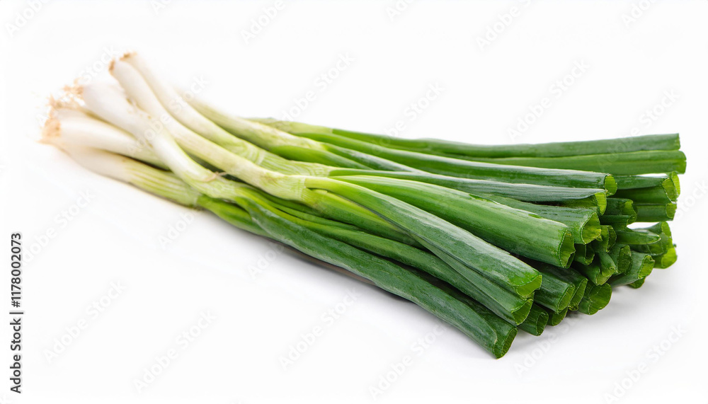 Green onion, scallion isolated on white backdrop. Fresh and tasty. Natural product. Green onion, scallion isolated on white backdrop. Fresh and tasty. Natural product.