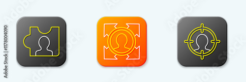 Set line Head hunting, and icon. Vector