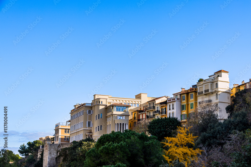 Obraz premium Vue sur la vieille ville du Rocher de Monaco