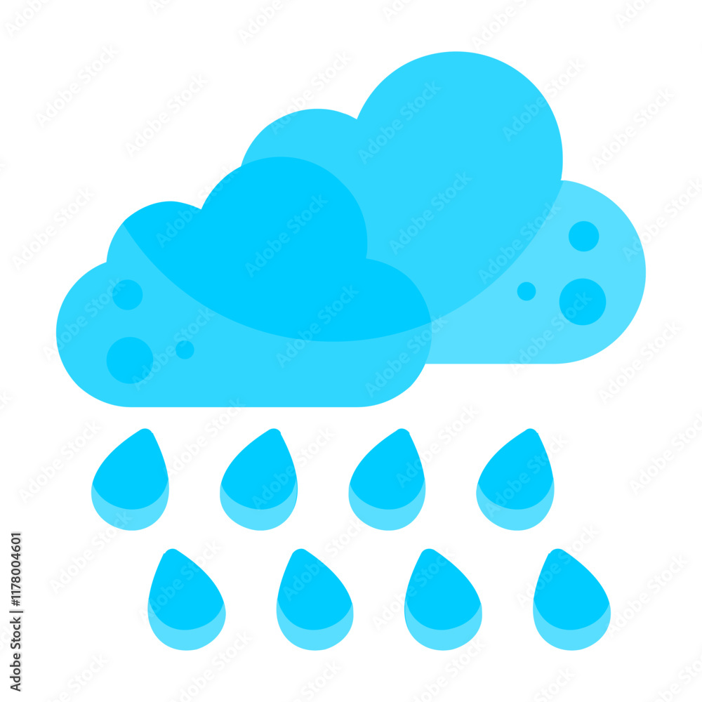 Heavy Drizzle Vector Icon Design Heavy Drizzle Vector Icon Design