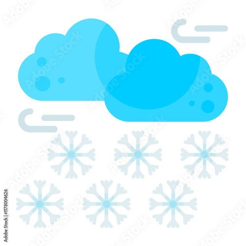 Snow Showers Vector Icon Design