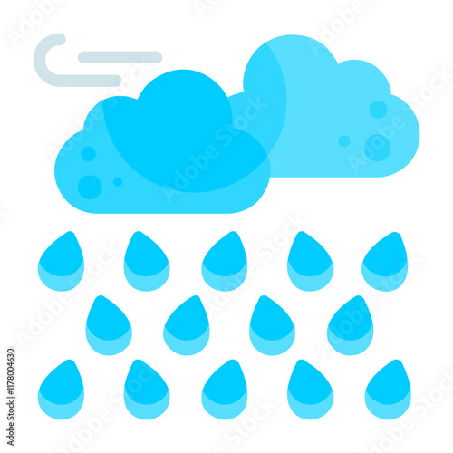 Rain Showers Vector Icon Design