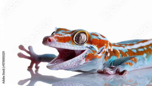 tokay gecko calling gecko isolate white