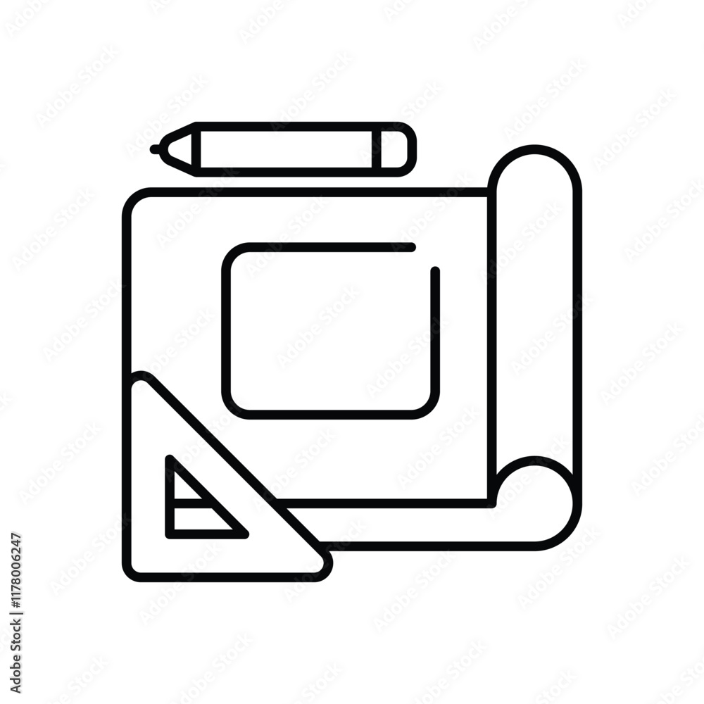 Construction Drawing vector icon Construction Drawing vector icon