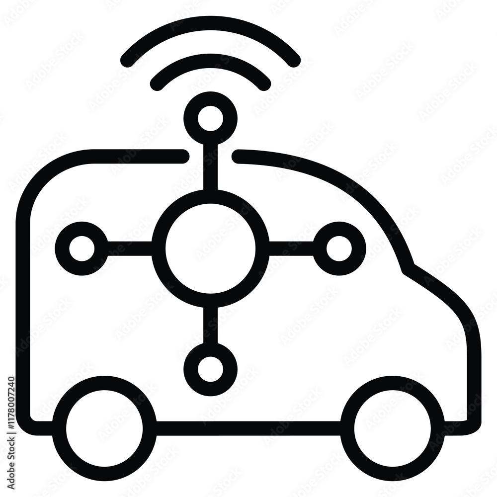 Autonomous Car icon line vector illustration Autonomous Car icon line vector illustration
