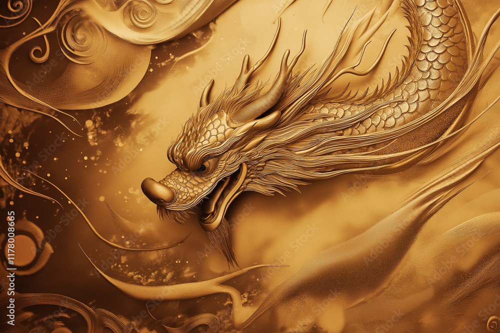 Snake symbolizing the Chinese New Year - Year of the Snake, surrounded by festive elements, generative AI