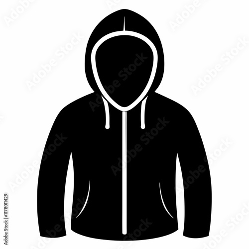 Black Hoodie Silhouette Vector