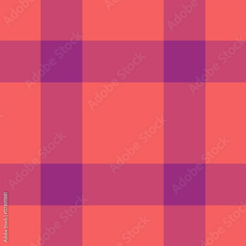 Vibrant coral and purple plaid pattern.  Ideal for textile design, website backgrounds, or any project needing a bold, geometric aesthetic.