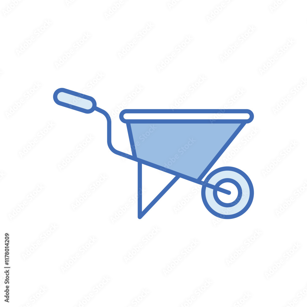 Wheelbarrow vector icon Wheelbarrow vector icon