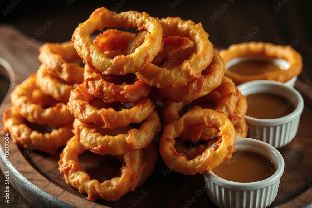 golden crispy onion rings | generative AI golden crispy onion rings | generative AI