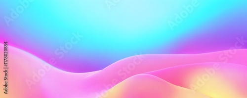 Colorful abstract waves create a dreamy landscape with soft pastel shades and a calming atmosphere