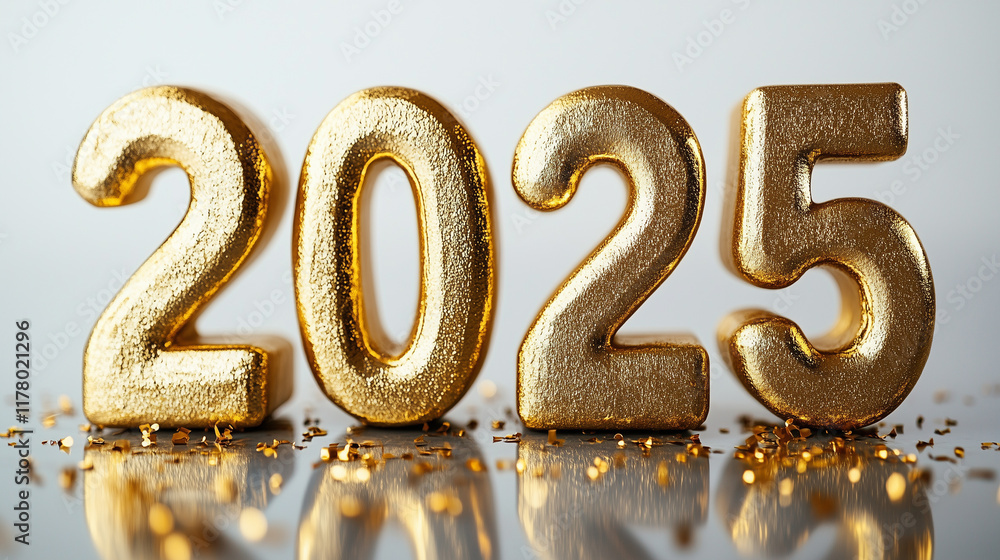 Golden 3D-rendered numbers Golden 3D-rendered numbers