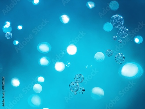 Wallpaper Mural Bubbles floating in a bright blue underwater environment during daylight hours Torontodigital.ca