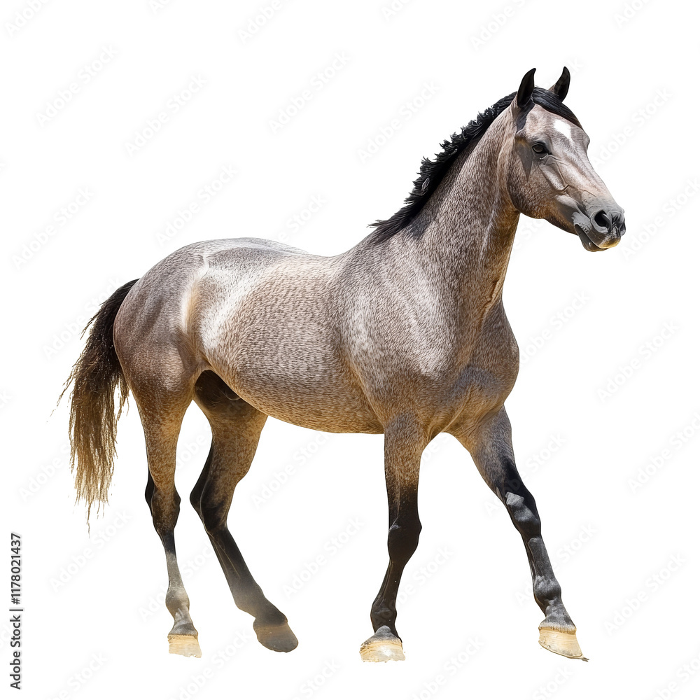 Obraz premium Gray horse walking gracefully in bright setting