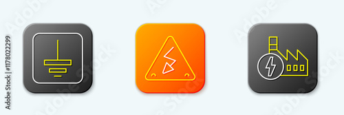 Free Download Set line Electrical symbol ground, High voltage and Nuclear power plant icon. Vector - GFXLoad